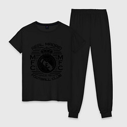 Пижама хлопковая женская Real Madrid MFC, цвет: черный