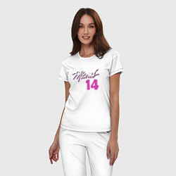 Пижама хлопковая женская Miami 14, цвет: белый — фото 2