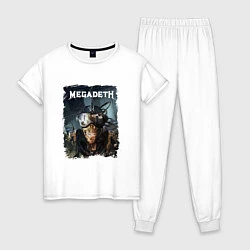 Пижама хлопковая женская Megadeth Poster Z, цвет: белый