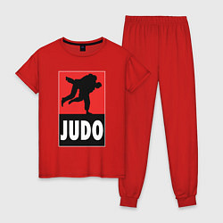 Пижама хлопковая женская Judo, цвет: красный