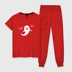 Пижама хлопковая женская Hu Tao - Spirit, цвет: красный