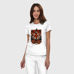 Пижама хлопковая женская Red Tiger, цвет: белый — фото 2