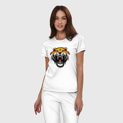 Пижама хлопковая женская Power Tiger, цвет: белый — фото 2