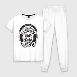 Пижама хлопковая женская Меломан, цвет: белый