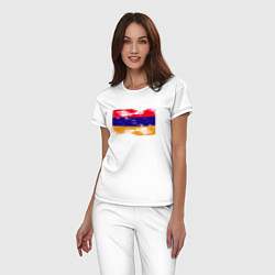 Пижама хлопковая женская Армения - Флаг, цвет: белый — фото 2