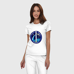Пижама хлопковая женская SPACE X CRS-2, цвет: белый — фото 2