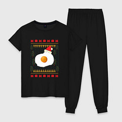 Женская пижама Рождественский свитер Кот-яичница