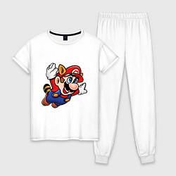 Пижама хлопковая женская Mario bros 3, цвет: белый