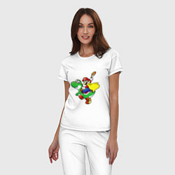 Пижама хлопковая женская Yoshi&Mario, цвет: белый — фото 2