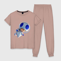 Пижама хлопковая женская Space Toad, цвет: пыльно-розовый