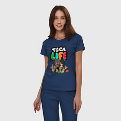 Пижама хлопковая женская Toca Life, цвет: тёмно-синий — фото 2