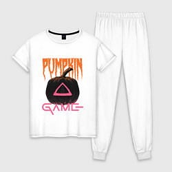 Пижама хлопковая женская Pumpkin Game, цвет: белый