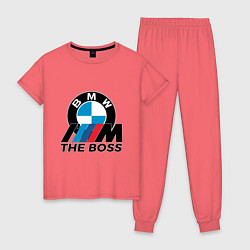 Пижама хлопковая женская BMW BOSS, цвет: коралловый