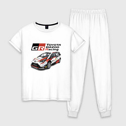 Пижама хлопковая женская Toyota Yaris Racing Development, цвет: белый