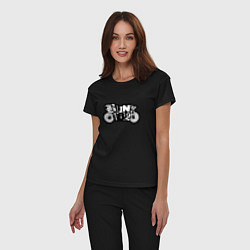 Пижама хлопковая женская Blink 182 лого, цвет: черный — фото 2