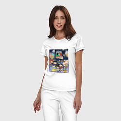 Пижама хлопковая женская Toca Boca Тока Бока Poster, цвет: белый — фото 2