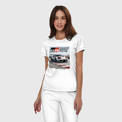 Пижама хлопковая женская Toyota Gazoo Racing - легендарная спортивная коман, цвет: белый — фото 2