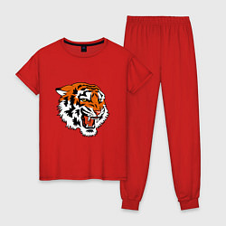 Пижама хлопковая женская Smiling Tiger, цвет: красный