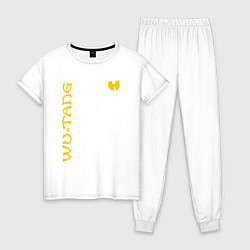 Пижама хлопковая женская WU TANG CLAN LOGO YELLOW, цвет: белый