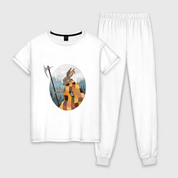Пижама хлопковая женская Страж леса, цвет: белый