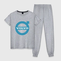 Пижама хлопковая женская Volvo логотип, цвет: меланж