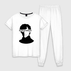 Пижама хлопковая женская Шерлок 2023, цвет: белый