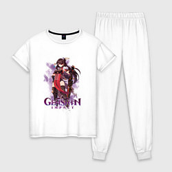 Пижама хлопковая женская Бэй Доу Beidou Genshin Impact, цвет: белый
