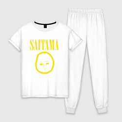 Пижама хлопковая женская SAITAMA NIRVANA, цвет: белый