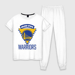 Пижама хлопковая женская Golden State Warriors Голден Стейт НБА, цвет: белый