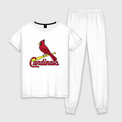 Пижама хлопковая женская St Louis Cardinals - baseball team, цвет: белый