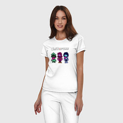 Пижама хлопковая женская Deltarune лого персонажи, цвет: белый — фото 2
