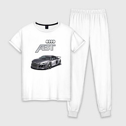 Пижама хлопковая женская Audi TT ABT autotuning, цвет: белый