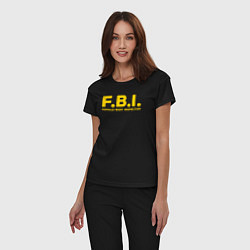 Пижама хлопковая женская FBI Женского тела инспектор, цвет: черный — фото 2