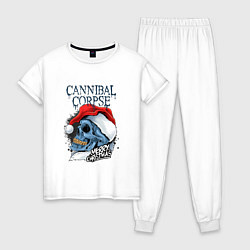 Пижама хлопковая женская Cannibal Corpse Happy New Year, цвет: белый