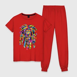 Пижама хлопковая женская Lion dreaD, цвет: красный