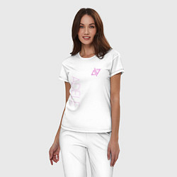 Пижама хлопковая женская Adele Logo, цвет: белый — фото 2