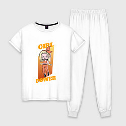 Пижама хлопковая женская Girl Power Anime, цвет: белый