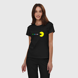 Пижама хлопковая женская Pac - man Для пары, цвет: черный — фото 2