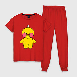 Пижама хлопковая женская Уточка Lalafanfan Лалафанфан, цвет: красный