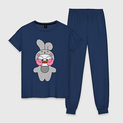 Пижама хлопковая женская Утенок Лалафанфан - Костюм зайца, цвет: тёмно-синий