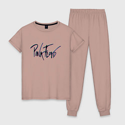 Пижама хлопковая женская PINK FLOYD GLITCH ПИНК ФЛОЙД ГЛИТЧ, цвет: пыльно-розовый