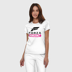 Пижама хлопковая женская Forza Horizon 6 logo, цвет: белый — фото 2