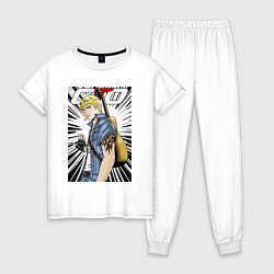 Пижама хлопковая женская Onizuka bard, цвет: белый