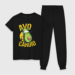 Пижама хлопковая женская AVO CARDIO, цвет: черный
