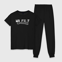 Пижама хлопковая женская Mr FIX IT, цвет: черный