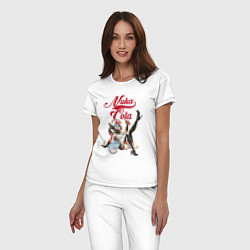 Пижама хлопковая женская Fallout Nuka Cola Furry Poster, цвет: белый — фото 2