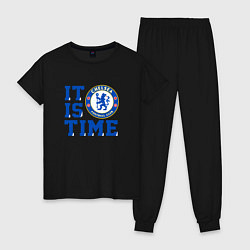 Пижама хлопковая женская It is Chelsea time Челси, цвет: черный