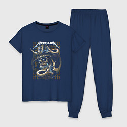 Пижама хлопковая женская Metallica Skull & Snake, цвет: тёмно-синий