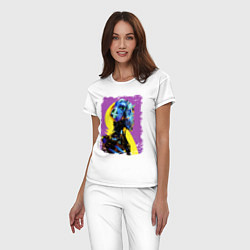 Пижама хлопковая женская Cyber fashion skull 2028, цвет: белый — фото 2
