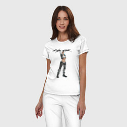 Пижама хлопковая женская Vi cyberpunk 2077, цвет: белый — фото 2